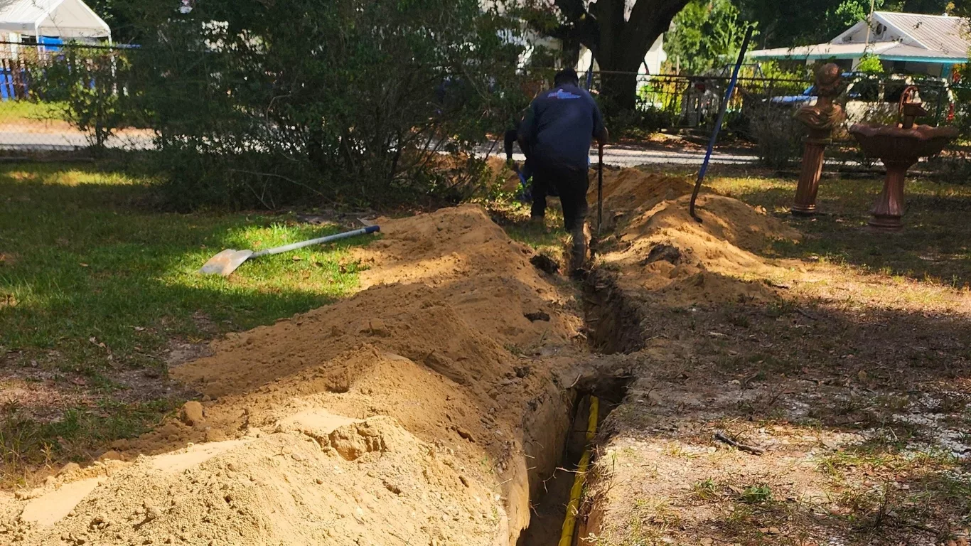 Worker working on gas pipe line in Pensacola Florida