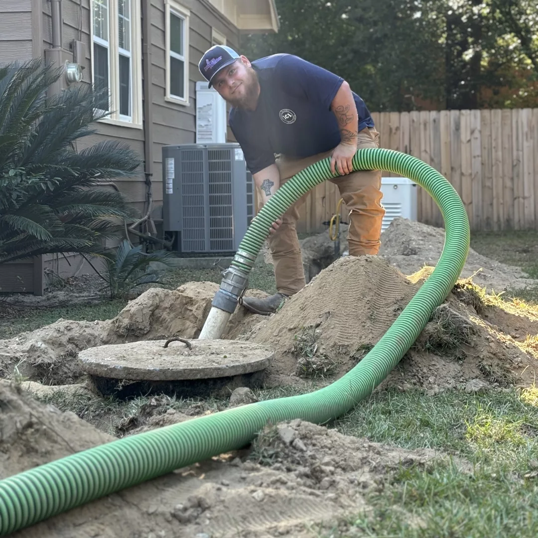 anytime plumber's expert plumber doing septic pumping in Pensacola Florida